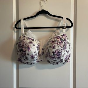 Torrid White/Watercolor Floral Full Coverage Lined Print Balconette Bra 44G NWT